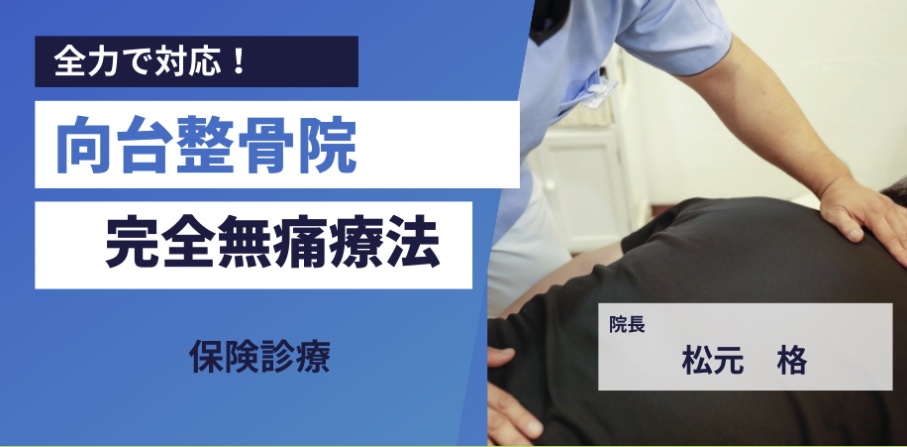 向台整骨院の施術風景と院長・松元格